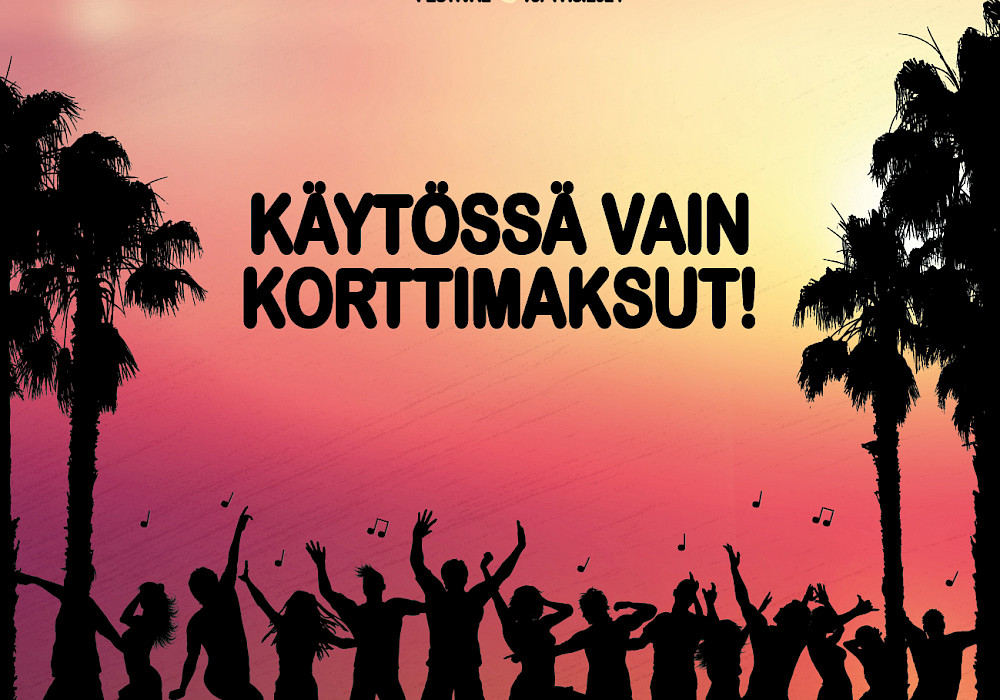 Festivaalialueella on käytössä vain korttimaksut!