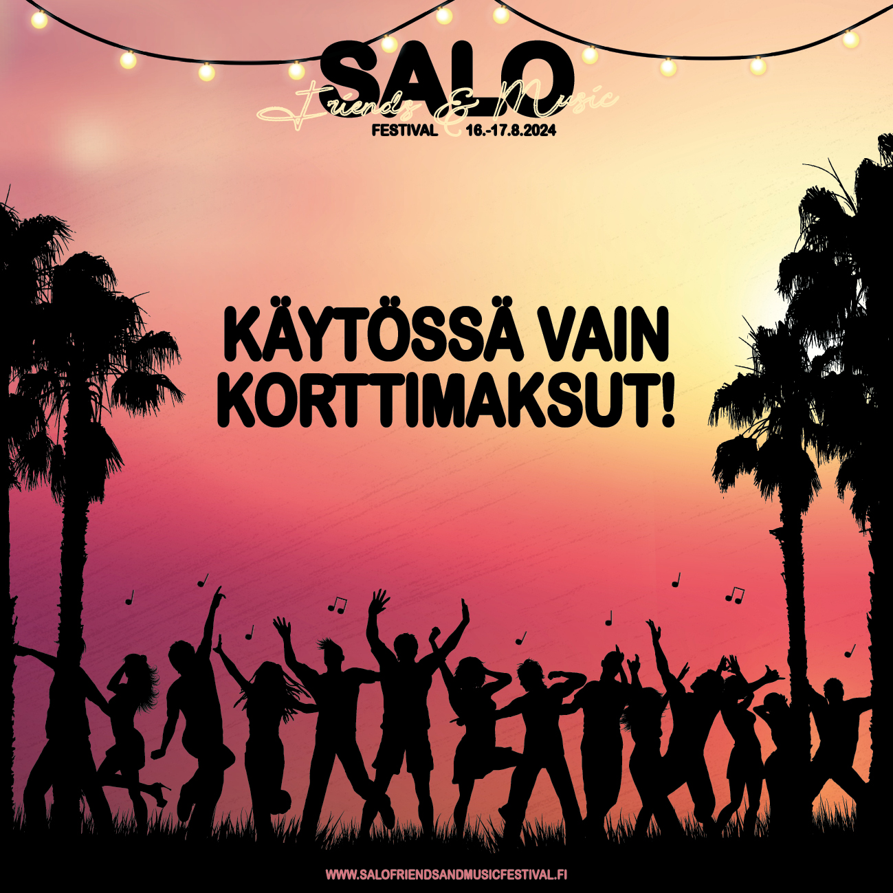 Festivaalialueella on käytössä vain korttimaksut!