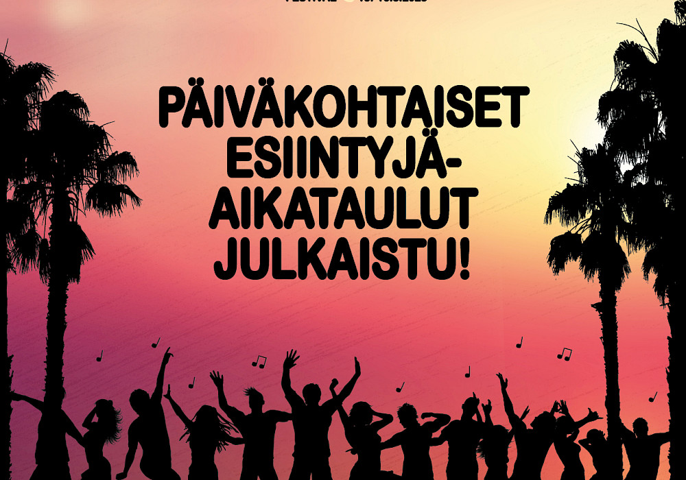 Päiväkohtaiset esiintyjäaikataulut on julkaistu!