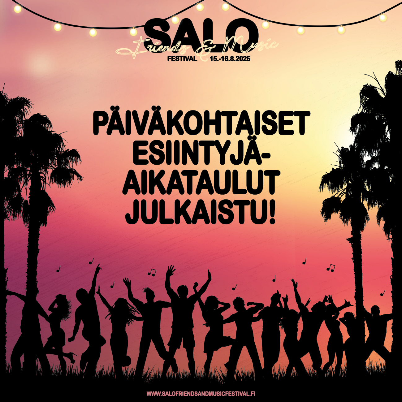 Päiväkohtaiset esiintyjäaikataulut on julkaistu!
